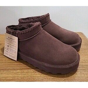 NWT Bearpaw 3214 Lana Shorty Cow Suede Boots Chocolate Brown Sz 9